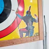 Tableau ardoise et cible verso jouet ancien