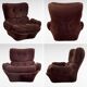 Space age 1970 beka armchairs and ottomans