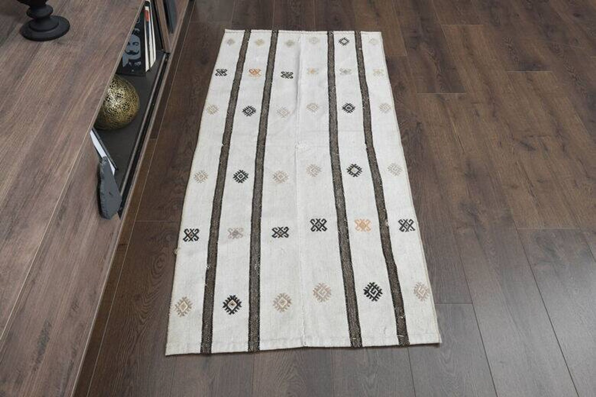 Flat vintage kilim hallway rug