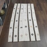 Flat vintage kilim hallway rug