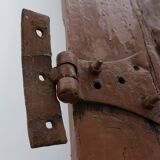 Large 17th century Monastery doors in terracotta lacquered oak, Portugal