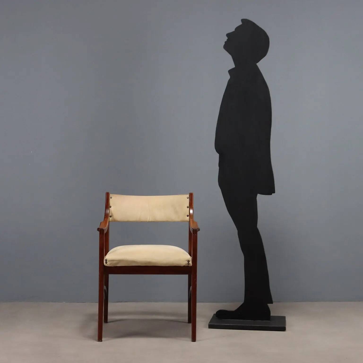 Fauteuil vintage en hêtre courbé, tissu et mousse, design, Italie, années 1960