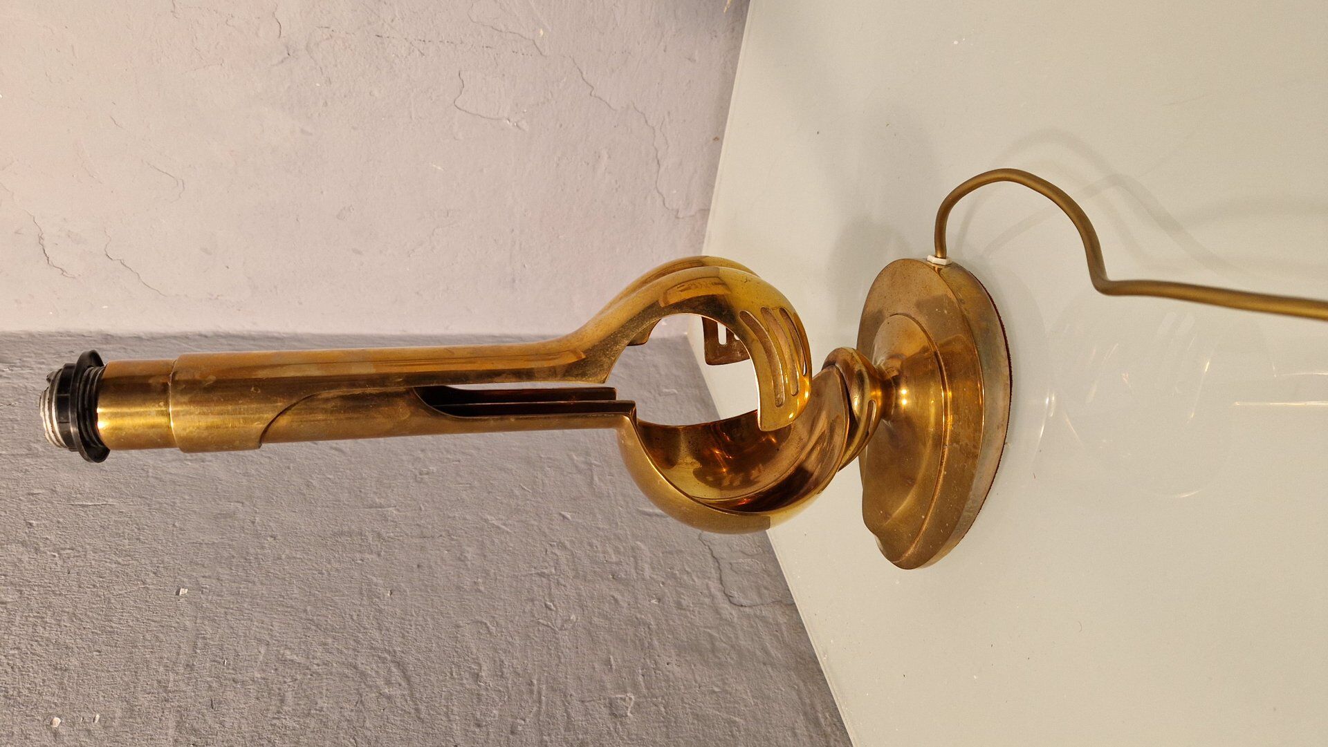 Lampe de table en laiton avec décoration informelle, années 1960