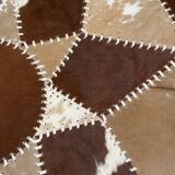 Vintage round cowhide rug 70