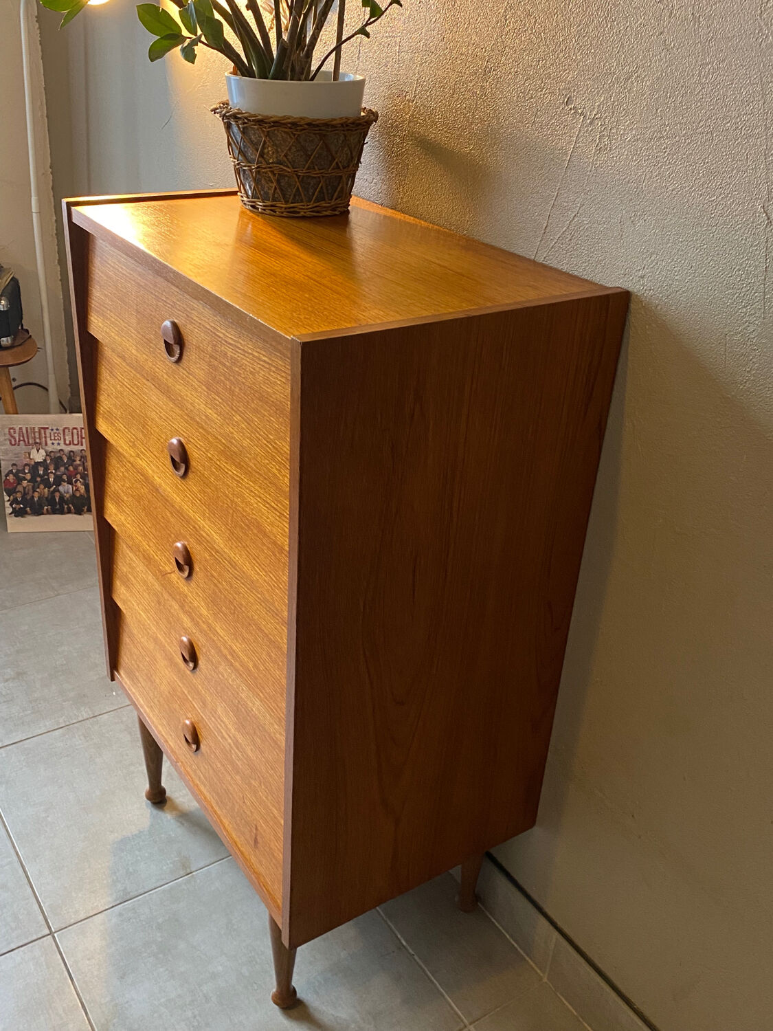 60s teak chest of drawers