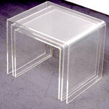 Lucite Set Nesting Tables, 1970s, France