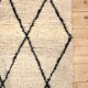 Moroccan Berber carpet Boujaad in Rhombus black 1, 31x0, 71m