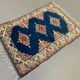 Old turkish kazak rug 140x96 cm vintage carpet, red and blue