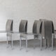 Set of 6 dining chairs in bent aluminum, 1980’s