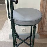 Pair of patinated bronze stools in the spirit of Giacometti.