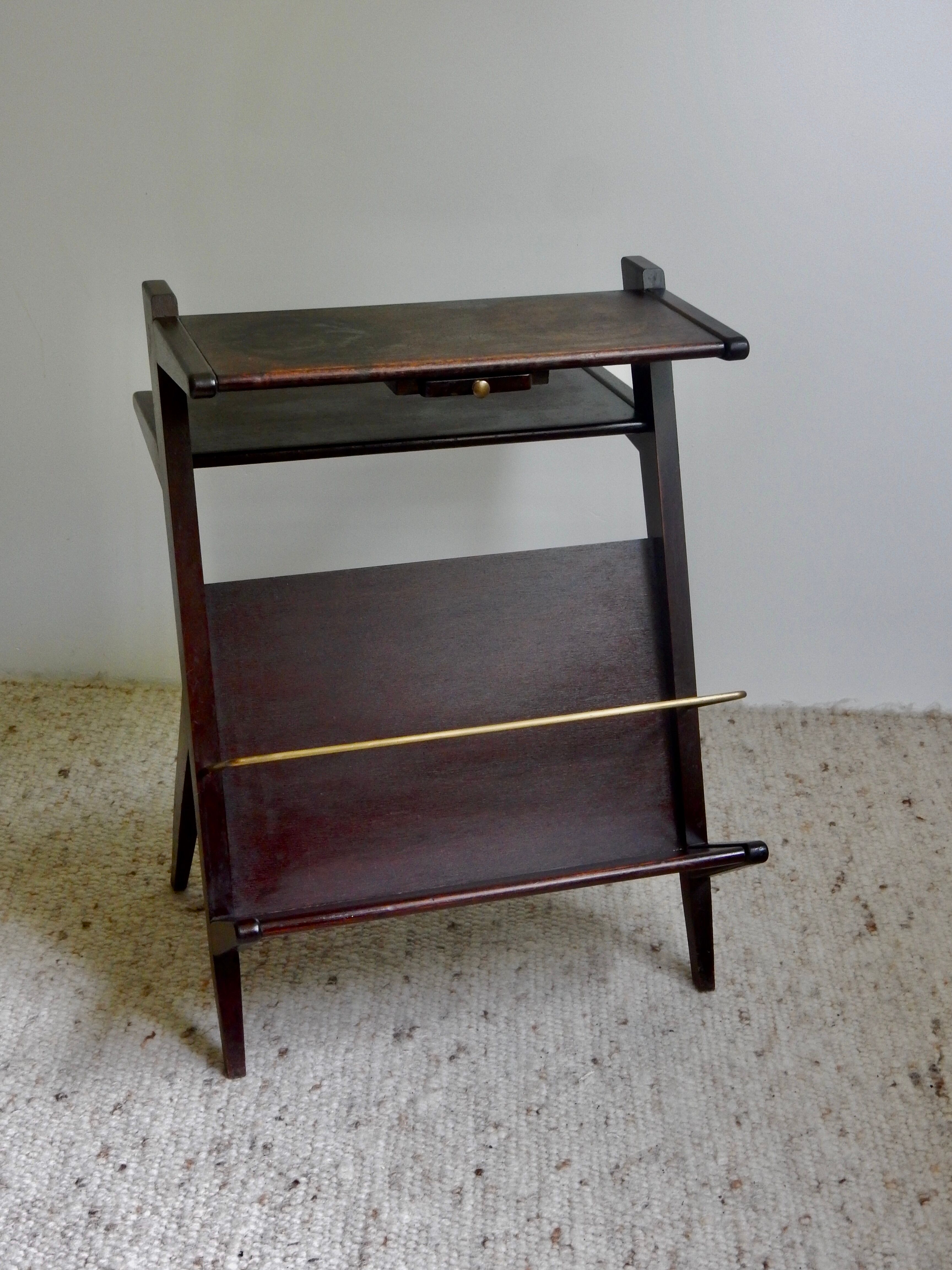 Wooden sofa end magazine holders