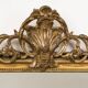 19th C antique yellow gold antique mirror with crest