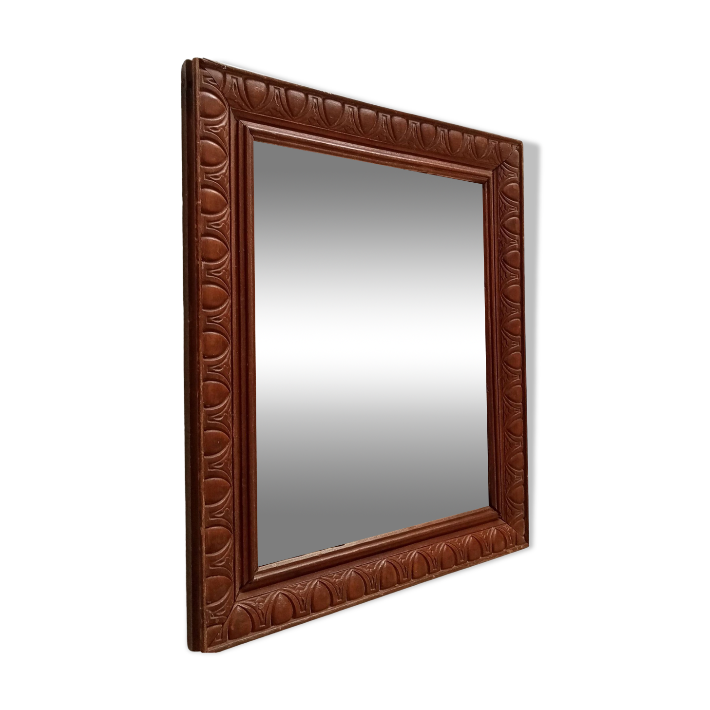 Old carved wooden mirror 38*32cm