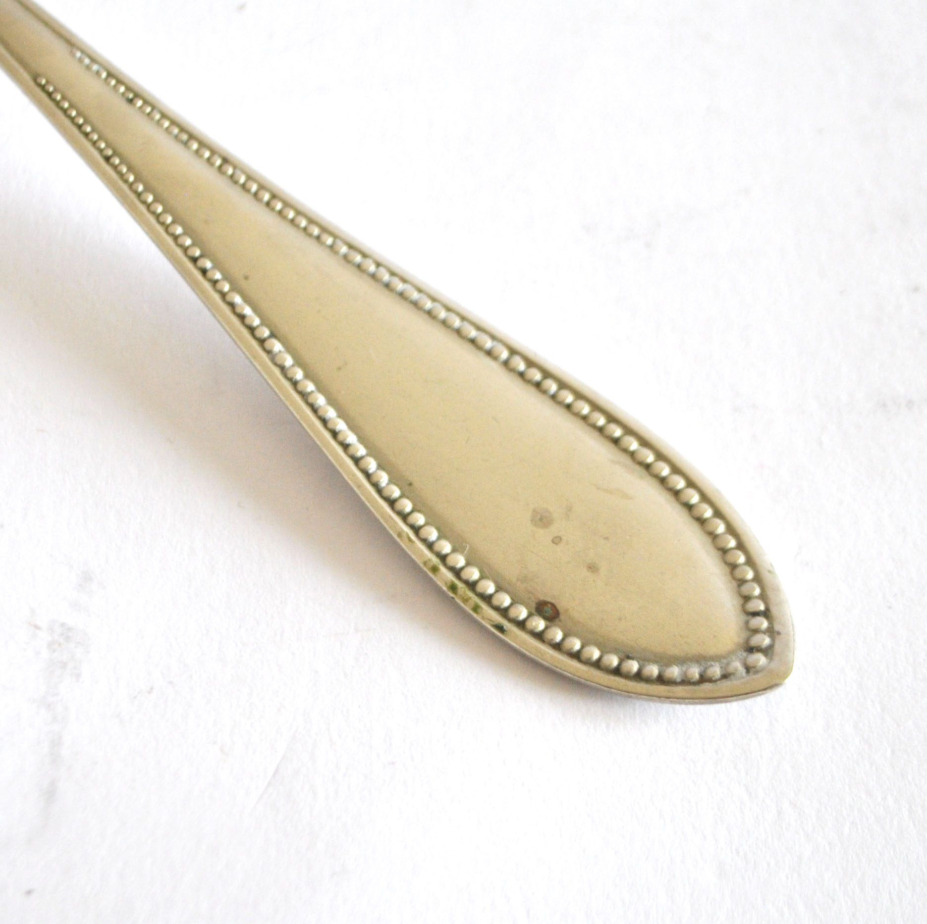 German silver-plated sauce spoon Gowe ALPACCA pearl decoration 26cm