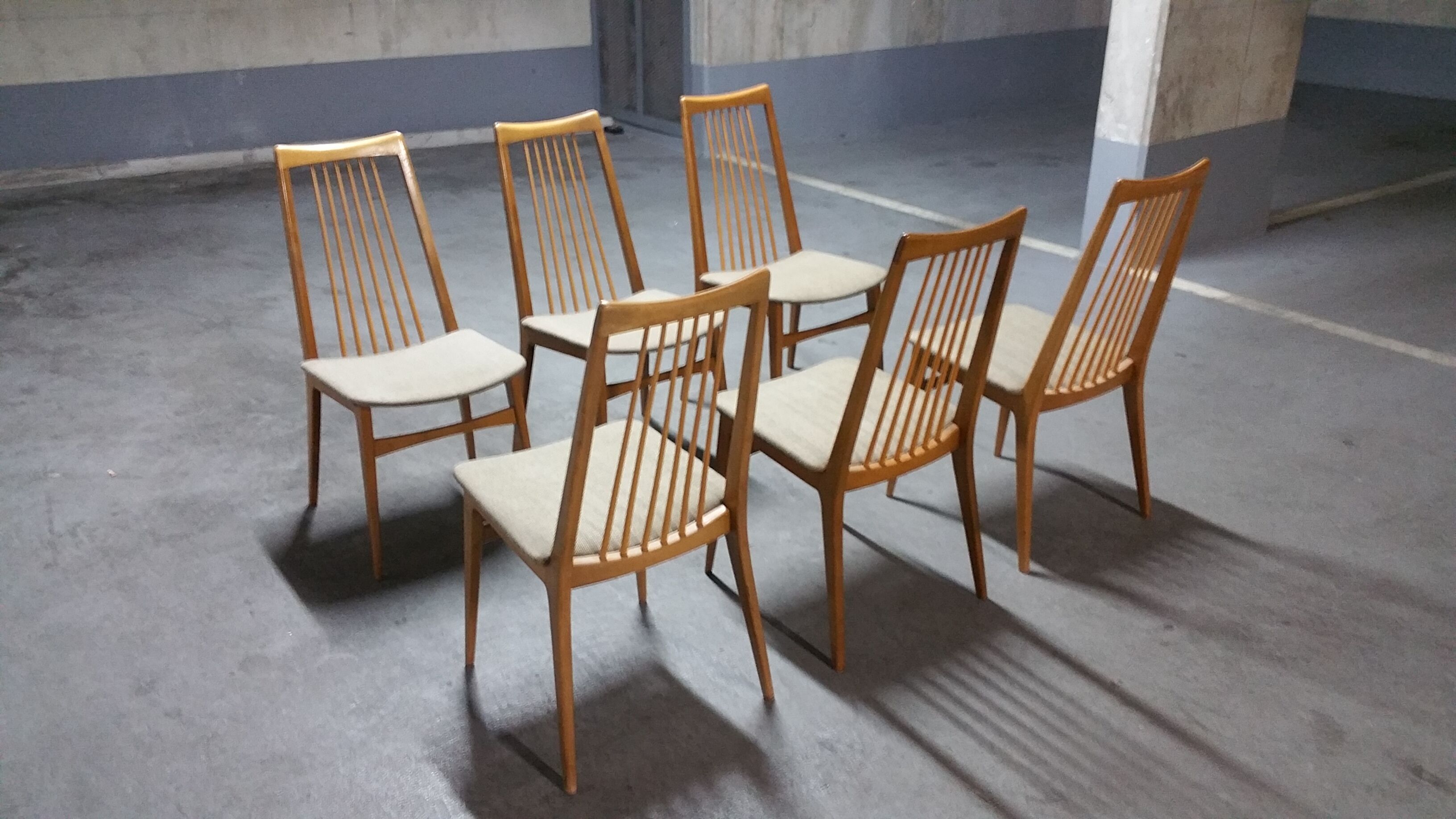 6 chairs Scandinavian years 50 60 Lubke