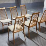 6 chairs Scandinavian years 50 60 Lubke