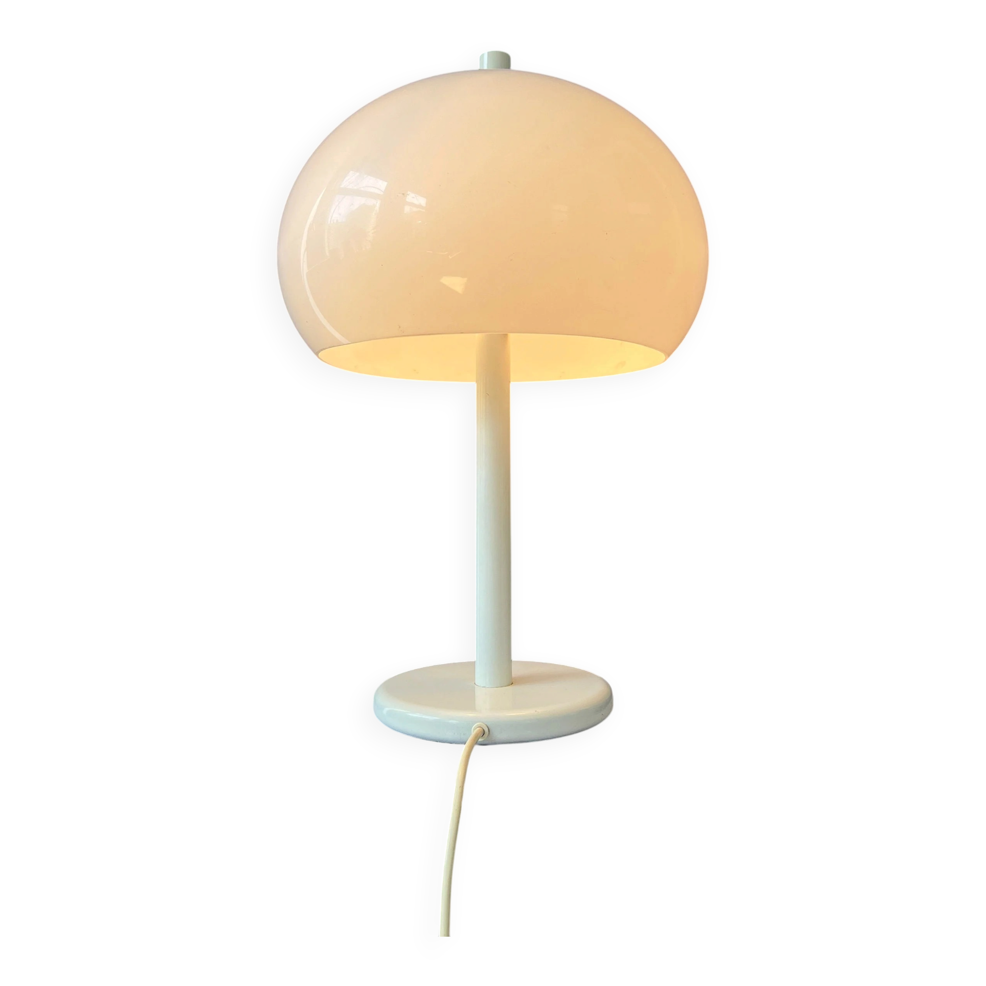 Dijkstra table lamp - vintage mushroom desk lamp - white Space Age light