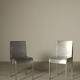 Set of six postmodernist stainless steel dining chairs from circa 1980-1990.