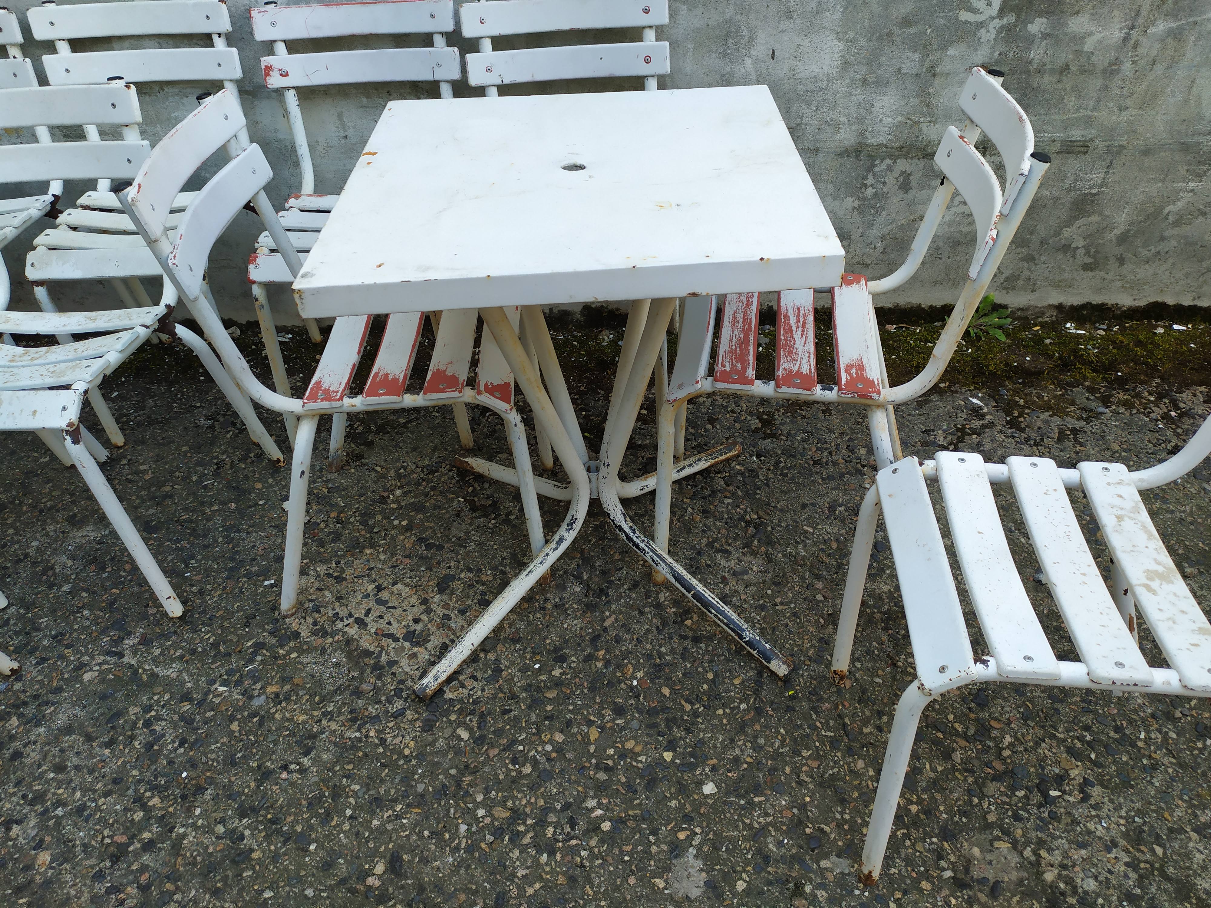 Set of chairs and tables bistro metal