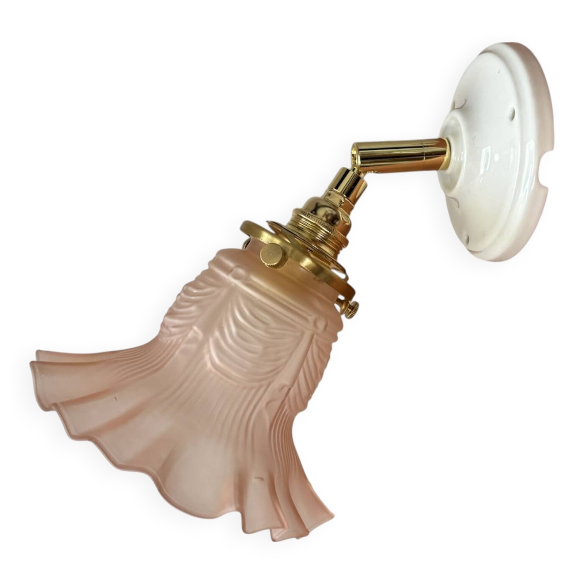 Gold and pink wall light