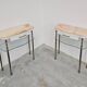 Paire de tables de chevet Hollywood Regency en bronze avec dessus en marbre