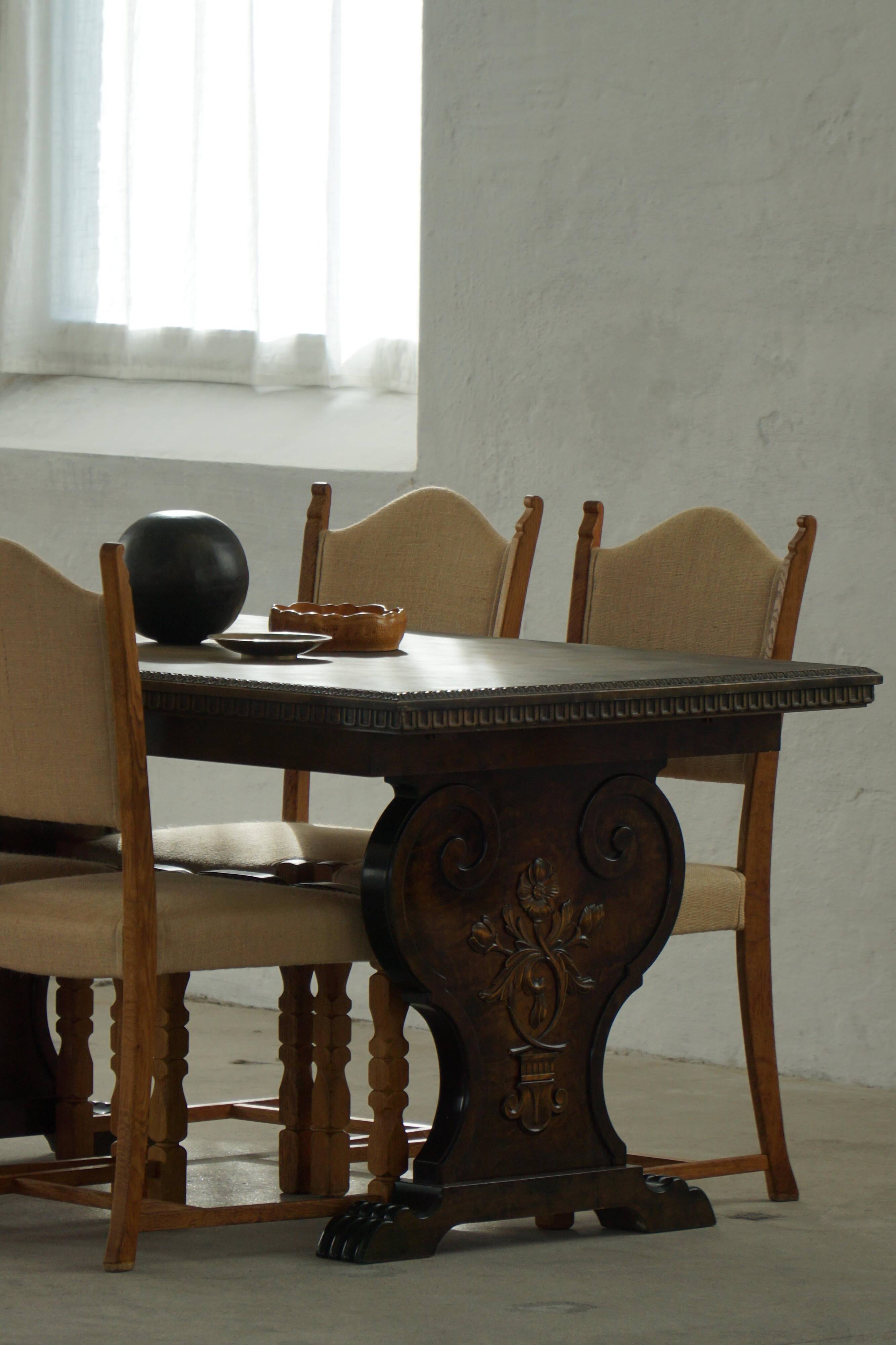 Axel Einar Hjorth, Table à manger en bouleau, Style Swedish Grace, Bodafors, années 1930