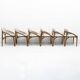Set of Six Italian Contemporary Dining Chairs with Sculptural Curved Frame