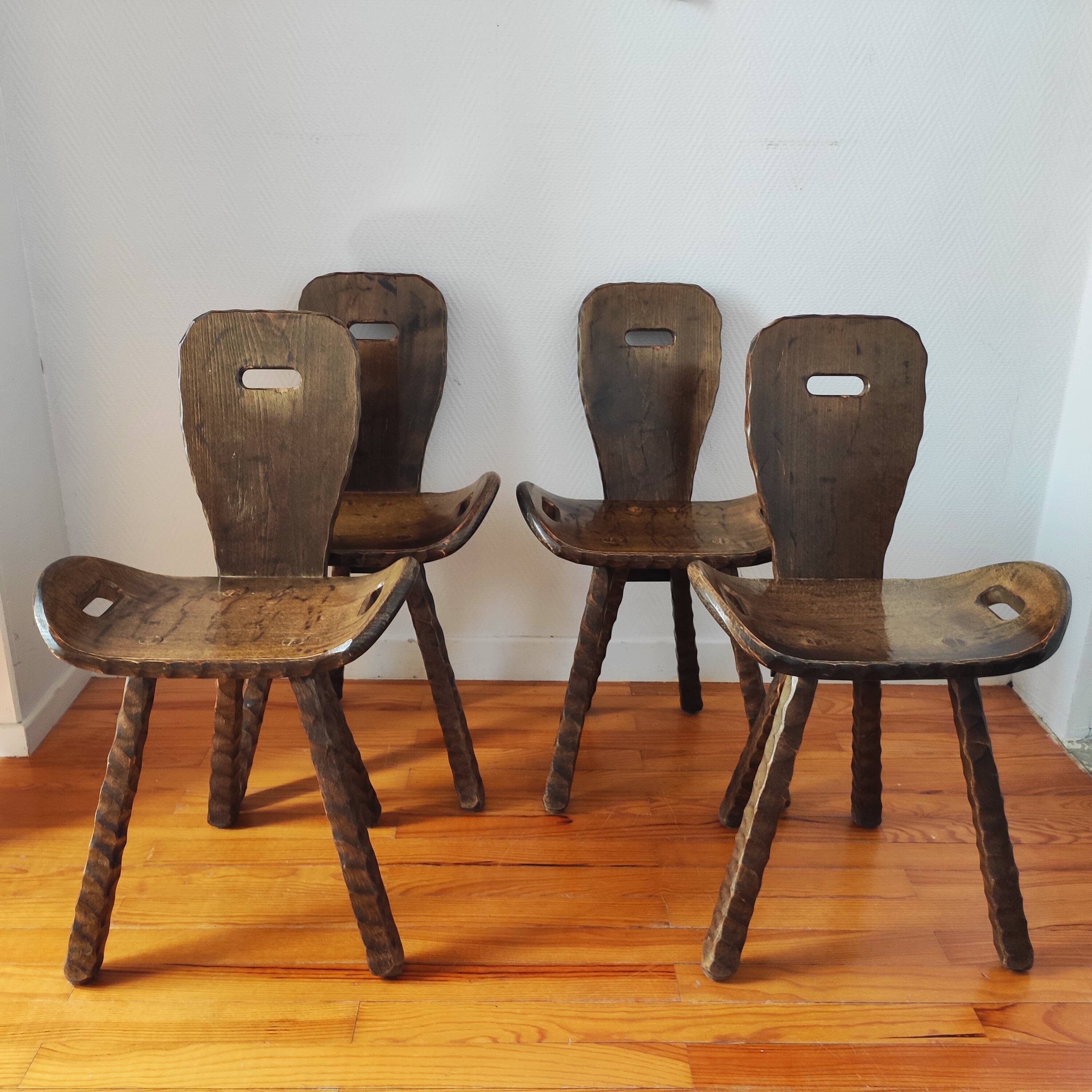 French brutalist vintage chairs from the 60s-70s.