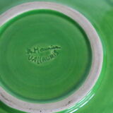 Plates Vallauris Alain Maunier, 1970, in the shape of a flower, in green earthenware