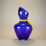 Vintage cobalt blue vase, Chribska blue glass, made in Czech Republic, art of glass,cobalt blue