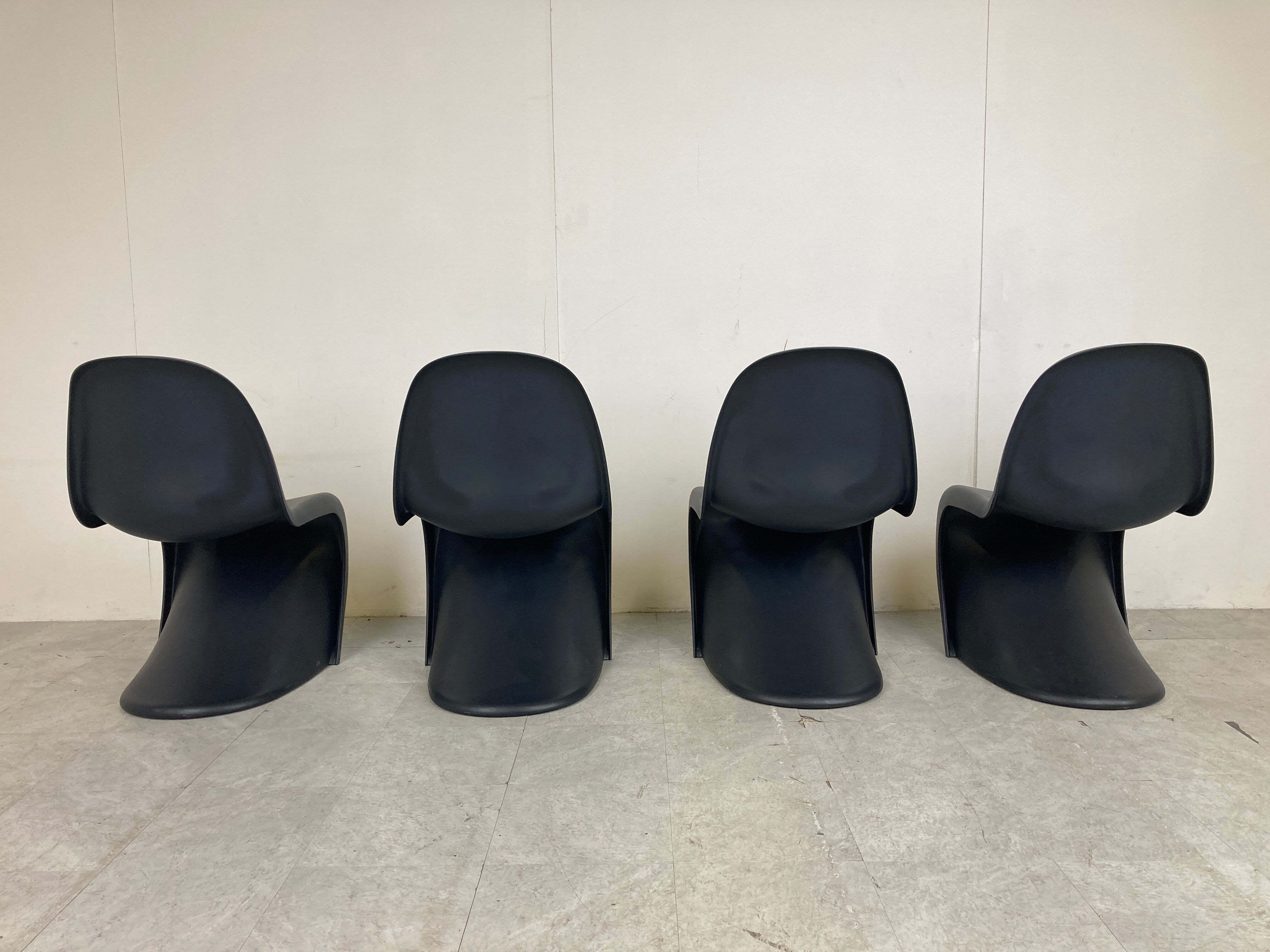 Black Panton dining chairs, set of 4