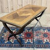 Table basse anglaise en marqueterie, années 50