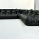 Ensemble de salon Togo français en cuir noir par Michel Ducaroy pour Ligne Roset, ensemble de 3 pièces