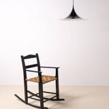 Fauteuil à bascule du début du 20e siècle avec siège en gazon, Danemark