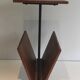 Black lacquered wood and metal magazine rack France 1950