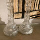 Paire de bougeoirs en verre anciens