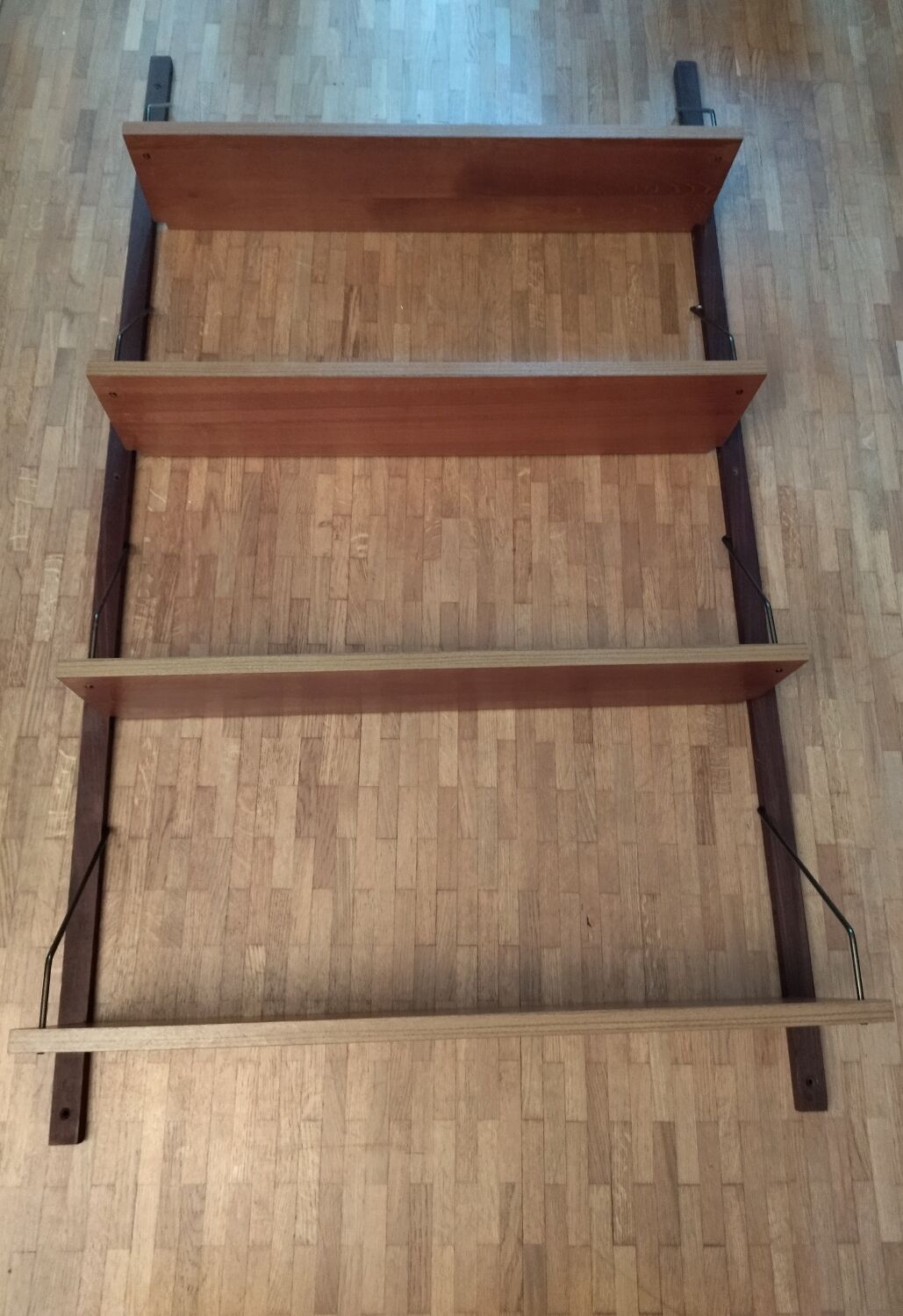 Teak wall shelf