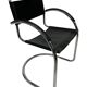 Set of 4 bauhaus cantilever chairs black leather and chrome design