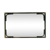 Miroir mural rectangulaire vintage en métal tubulaire et laiton, 1970/1980