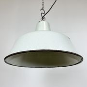 Industrial White Enamel Factory Pendant Lamp from Zaos, 1960s