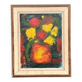 Original Swedish Oil on Canvas – “Flowers in Vase” by Yngve Johansson – Signed – Dated 1970 – Vintage & Framed