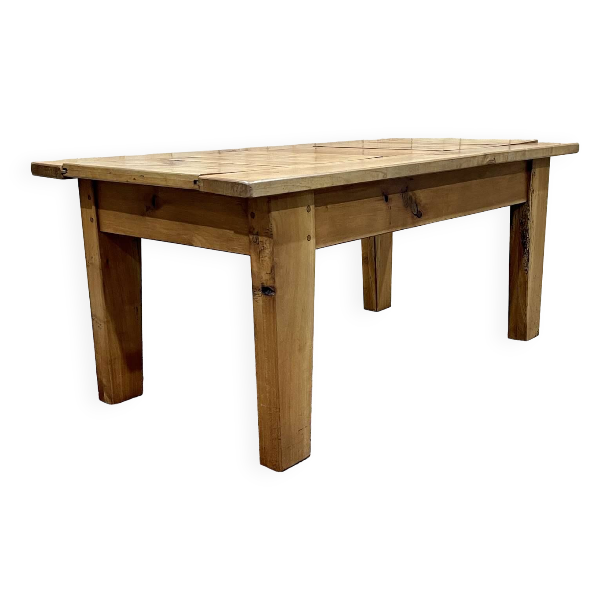 Cherry wood coffee table with sliding top, work from the 70s