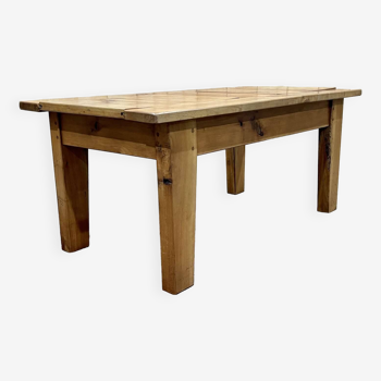 Table basse en merisier avec plateau coulissant, travail des années 70