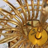 Chandelier in gilded brass and crystal glass by Kinkeldey, Germany, 1970s.