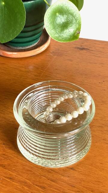 Vintage glass paperweight tray