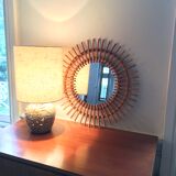 Vintage rattan sun mirror 70/80 47cm