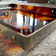 Vintage plateau in tortoiseshell lucite, Maison Mercier style.