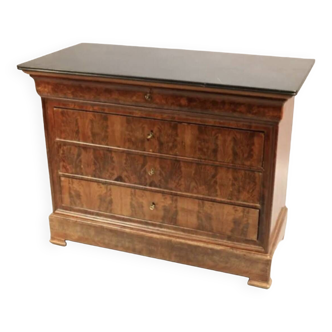 Mahogany and marble chest of drawers (Louis Philippe style)