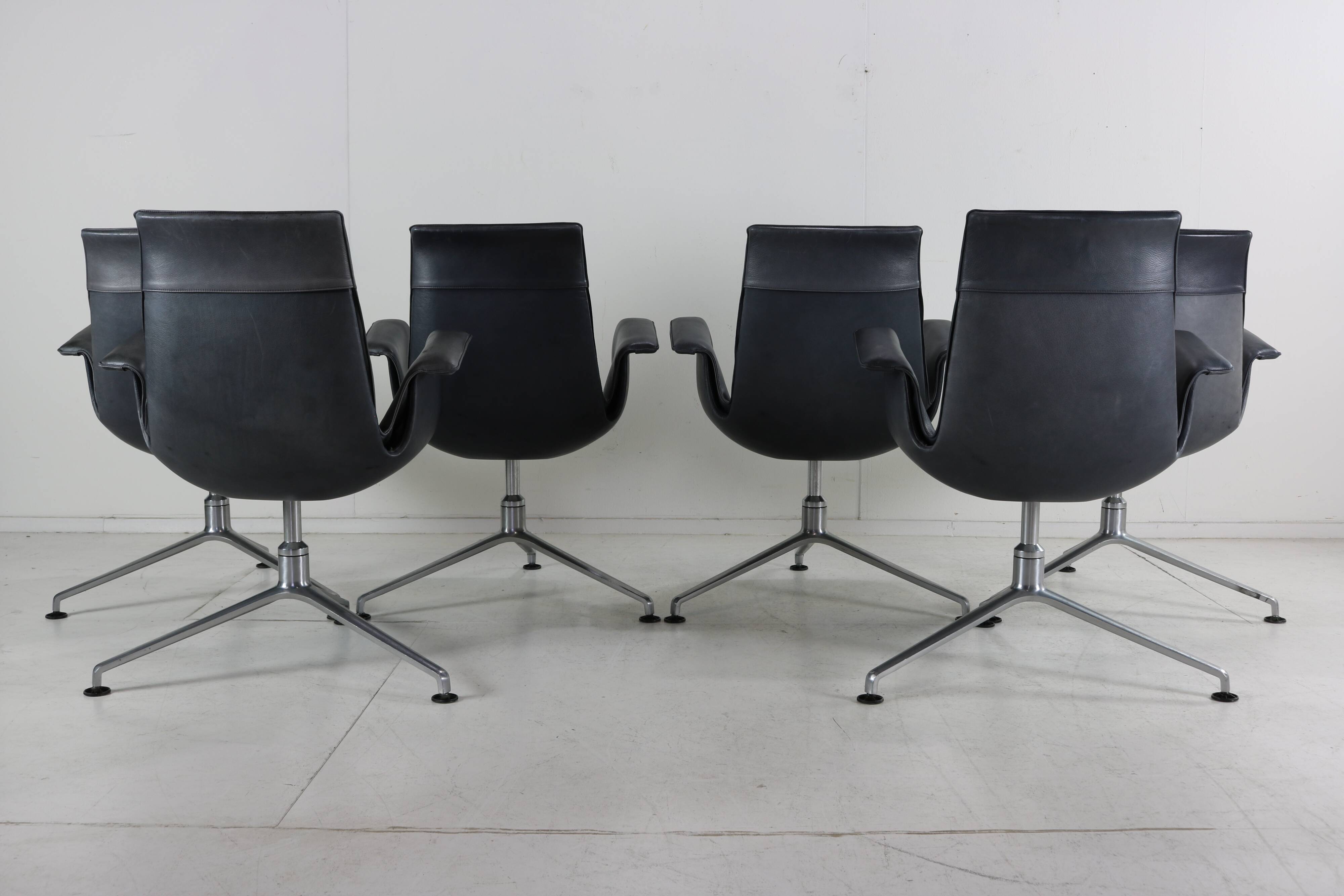 Set of six Preben Fabricius and Jørgen Kastholm conference / dining chairs