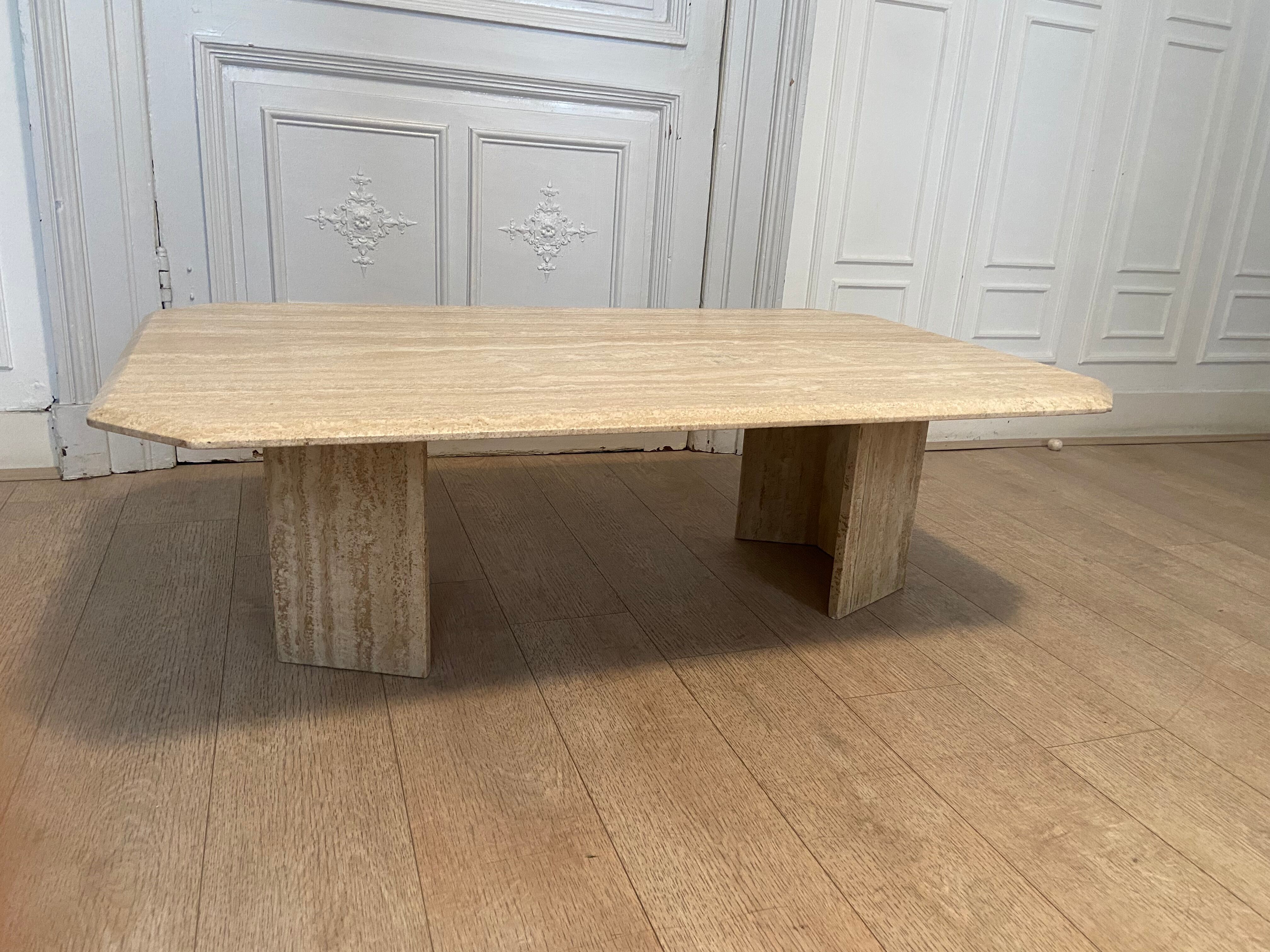 Travertine coffee table, Italy, 1980s